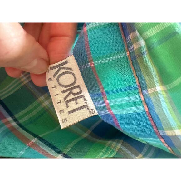 Vintage Blouse Plaid Womens Size Small Summer Vibes Cotton Twee Prep - Picture 5 of 8